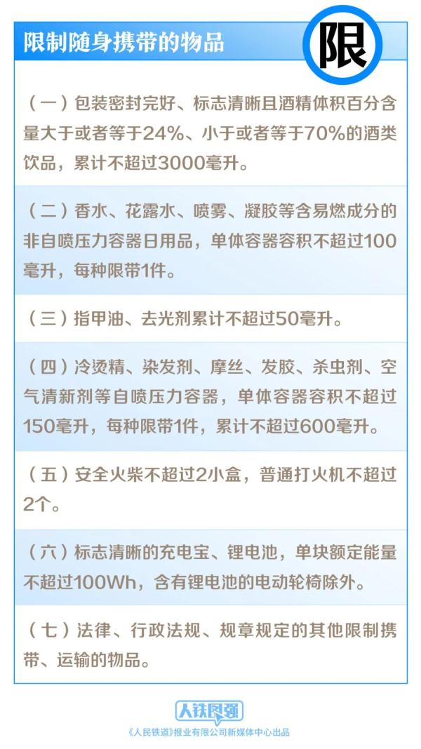 7月1日施行！坐火車時(shí)禁止、限制攜帶物品有這些變化